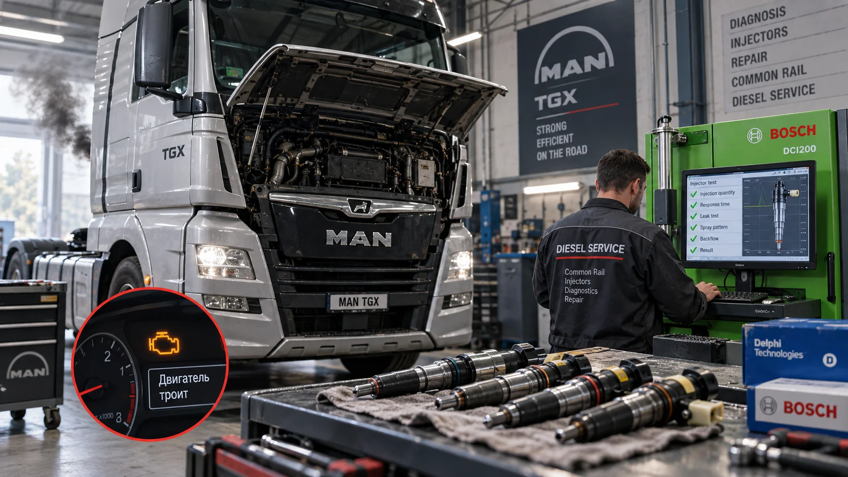 MAN TGX плохо заводится и троит: что проверять в Common Rail